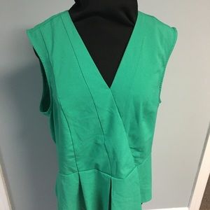 Banana Republic Green Peplum Sleeveless Blouse
